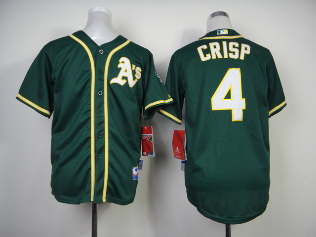 Youth Oakland Athletics #4 Crisp Green MLB Jerseys->oakland athletics->MLB Jersey